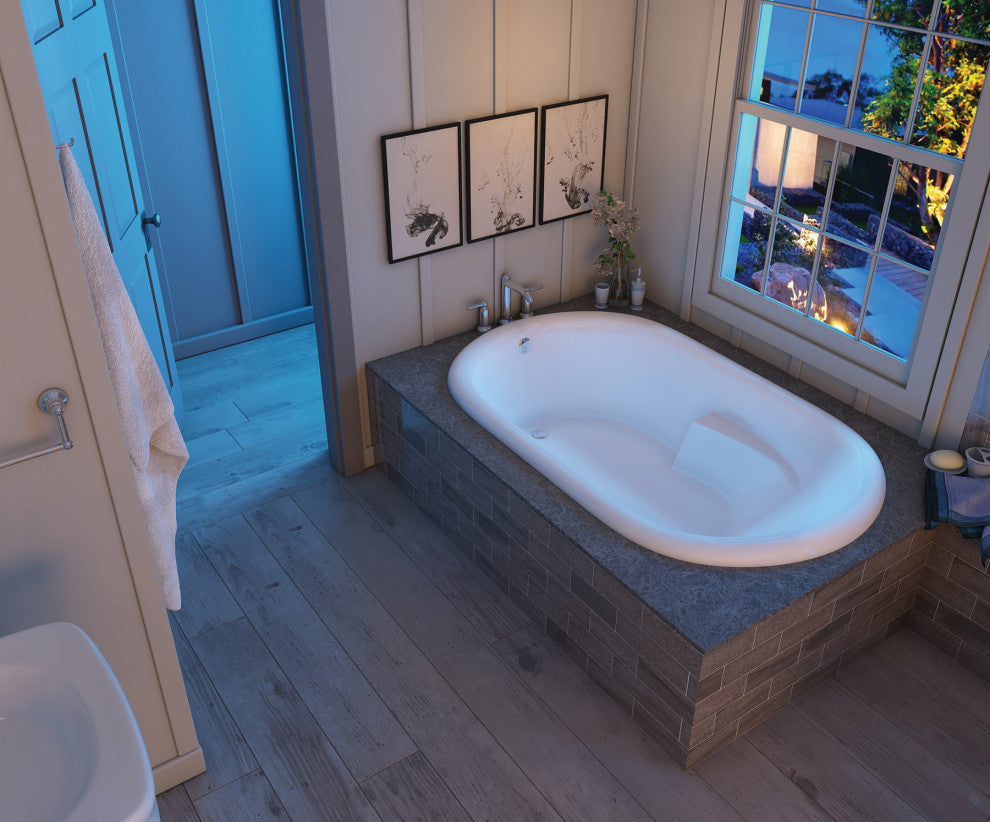 Malibu Arashi Oval Massaging Air Jet Bathtub 66x40x22 Biscuit