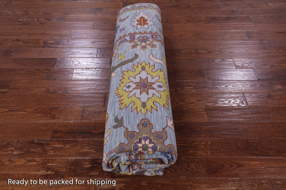 Hand Knotted Turkish Oushak Wool Rug 9' 3" X 11' 11" - Q13581