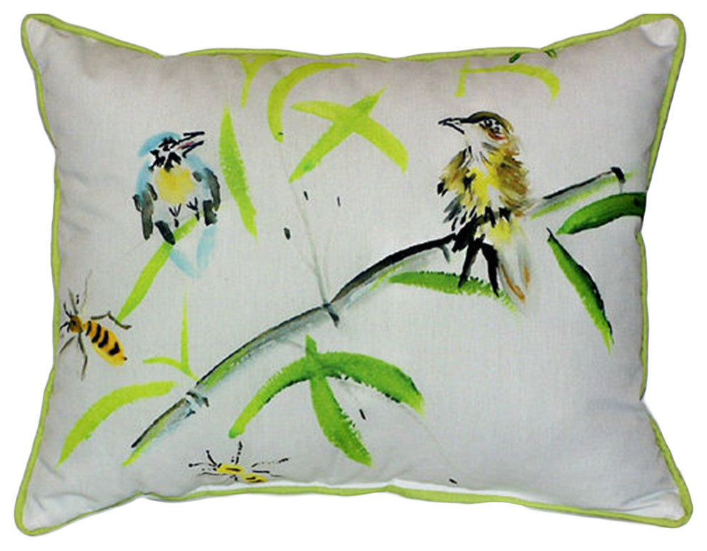 Betsy Drake Birds And Bees I Extra Large 20 X 24 Indoor / Outdoor Pillow