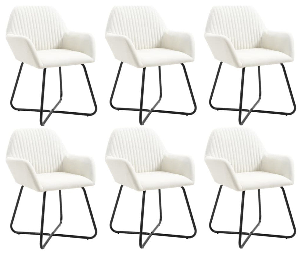 vidaXL Dining Chairs 6 pcs Cream Fabric