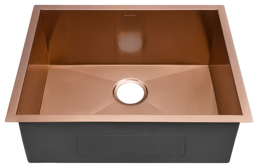 Tourner 21"x18" Stainless Steel, Single Basin, Undermount Sink, Rose Gold