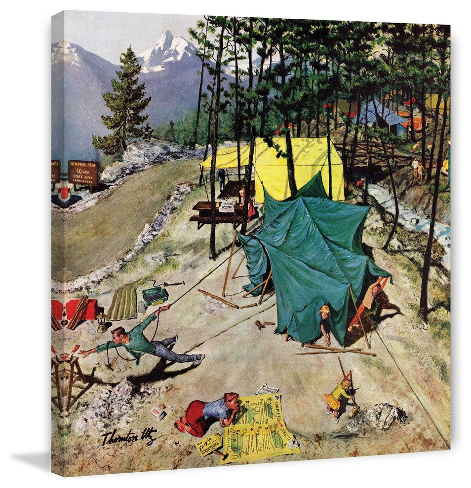 "Making Camp" Painting Print on Canvas by Thornton Utz