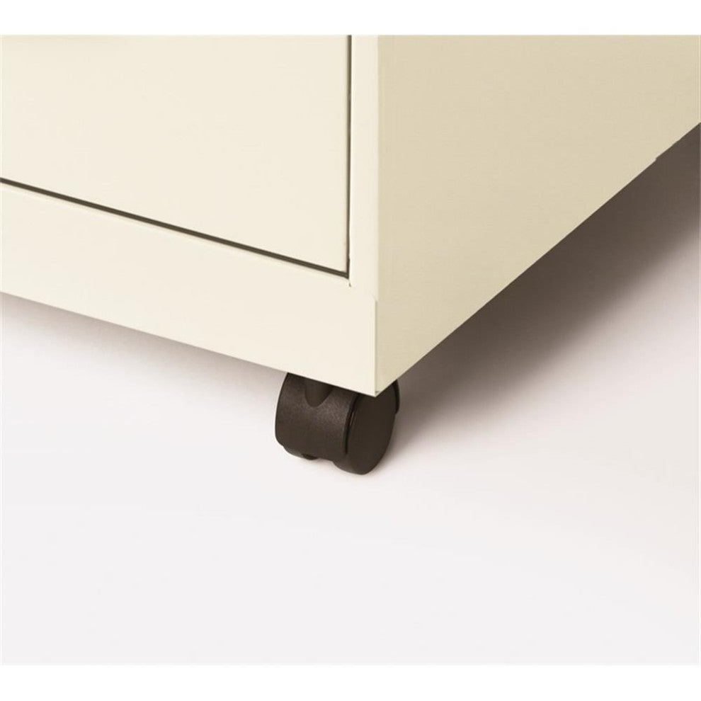 Space Solutions 18in 2 Drawer Mobile Smart Vertical File Cabinet Pearl White