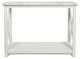 39" Italian Carrara White Marble Console Table With White Color Solid Wood Legs