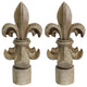 Fleur de Lis Lamp Finial, 3" Tall, Cottage, Set of 2