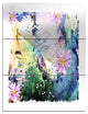 "Abstract Blue Pink Floral Art" Glossy Metal Wall Art, 3 Panels, 28"x36"