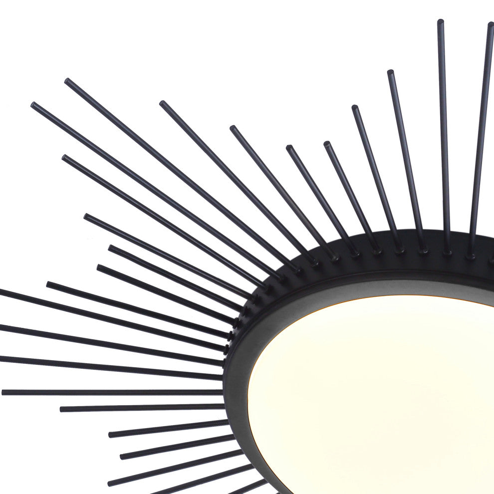 Modern 1-Light Geometric Circle Ceiling Light LED Flush Mount Light, Black