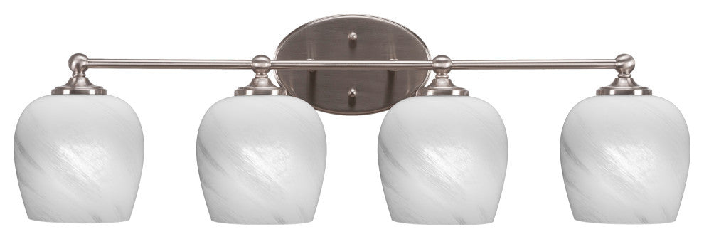 Capri 4-Light Bath Bar, Brushed Nickel/White Marble