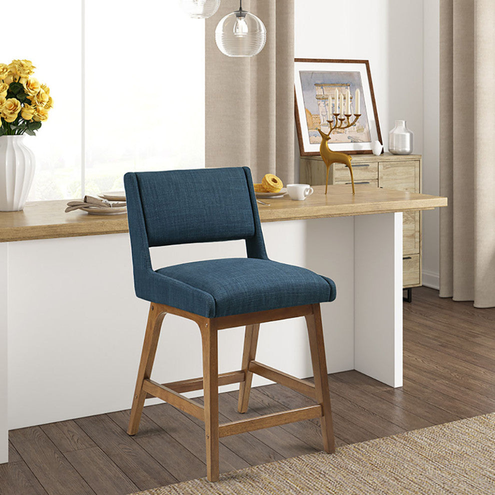 INK+IVY Mid-Century Modern Counter Stool Barstools, Navy Blue