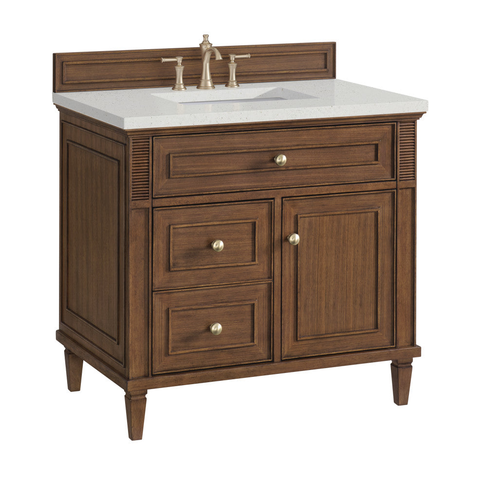 Lorelai 36" Single Vanity, Mid-Century Walnut, 3 CM Lime Delight Top