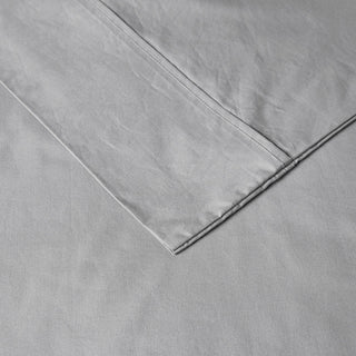 Madison Park Peached Percale Cotton Peached Percale Sheet Set, Grey