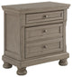 Lettner Light Gray Two Drawer Nightstand