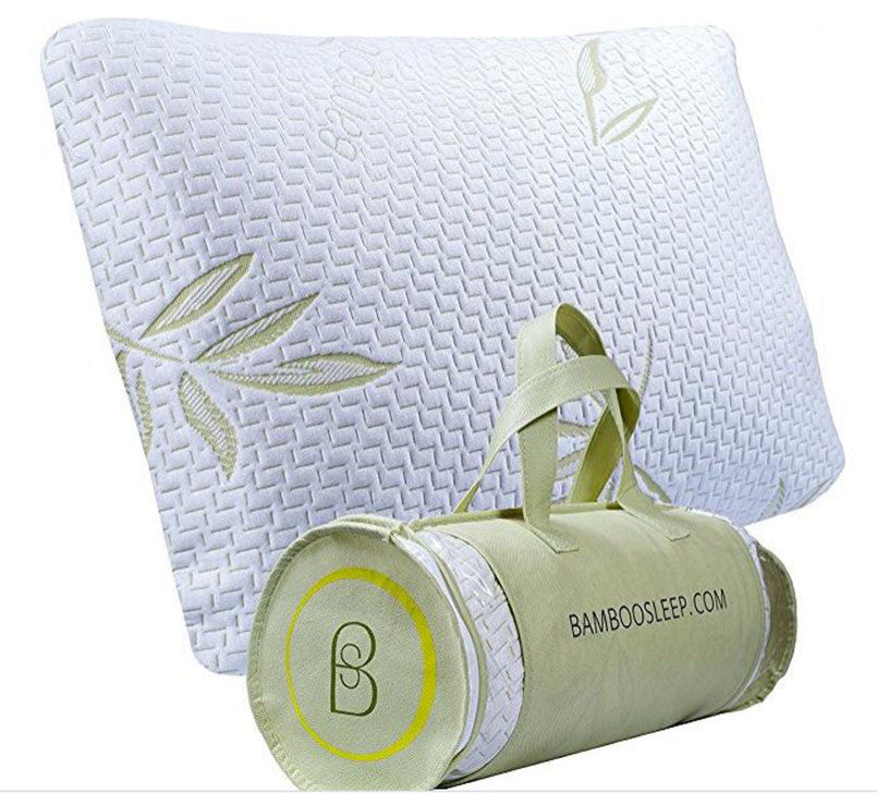 Original Bamboo Comfort Memory Foam Pillow, White, King, Set of 2