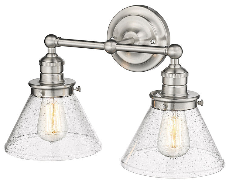 2 Light 18.375" Brushed Nickel Vanity Light