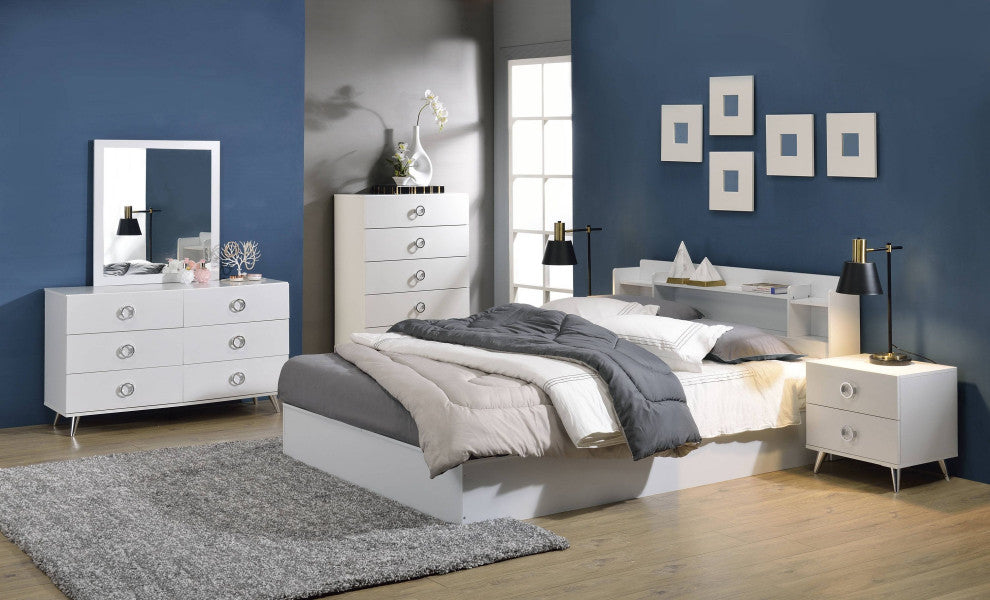 ACME Queen Bed With Storage, White Finish