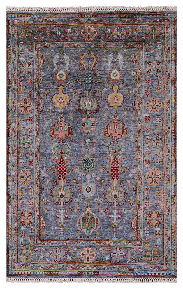 4' 0" X 6' 2" Handmade Persian Tabriz Wool Rug Q10121