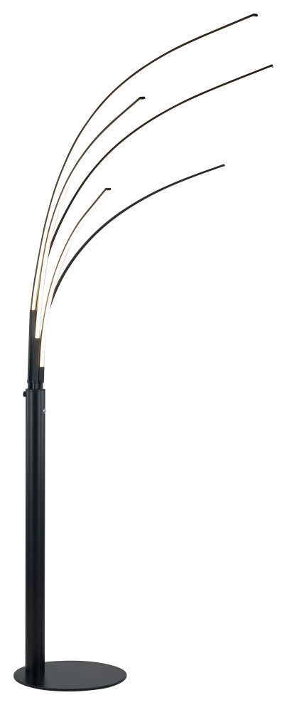 Aurora II 60W LED Arched Floor Lamp, 94"H, MATTE Black Artiva USA LED806568FB