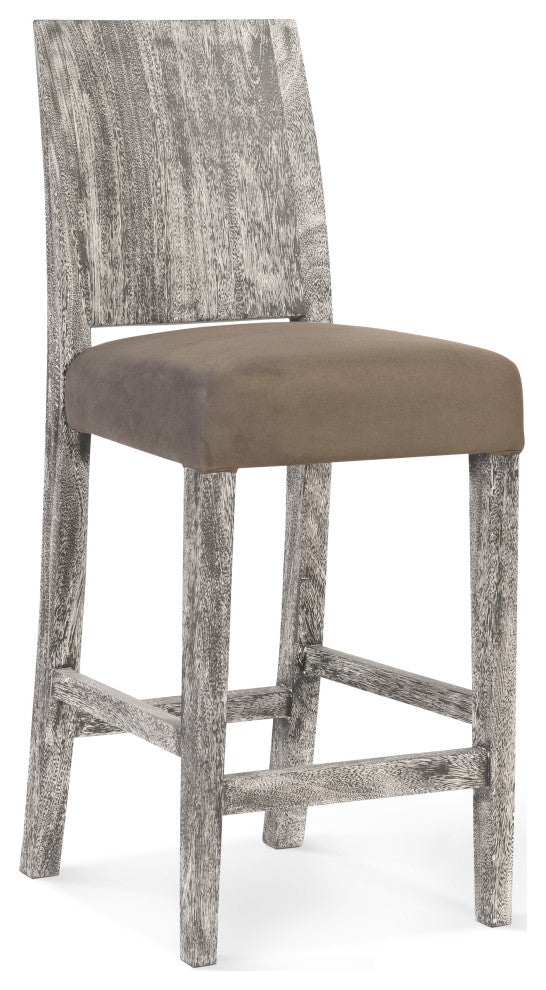 Origins Counter Stool, Chamcha Wood, Gray Stone