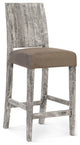 Origins Counter Stool, Chamcha Wood, Gray Stone
