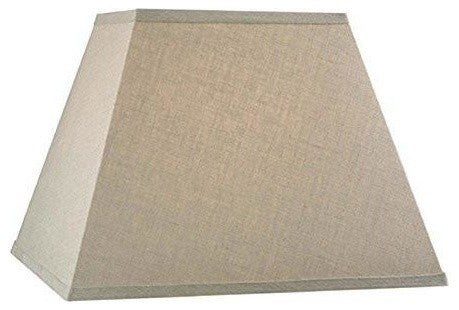 Square Mission Style6" Nickel Clip-on Chandelier Lampshade, Beige Linen