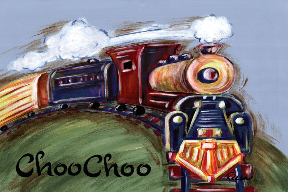 Marmont Hill, "ChooChoo" by Reesa Qualia Painting Print on Wrapped Canvas, 30x20