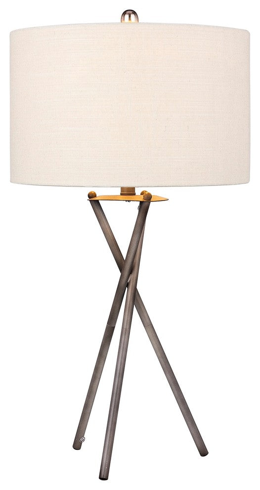 Rust Black Tripod Metal Table Lamp, 31"