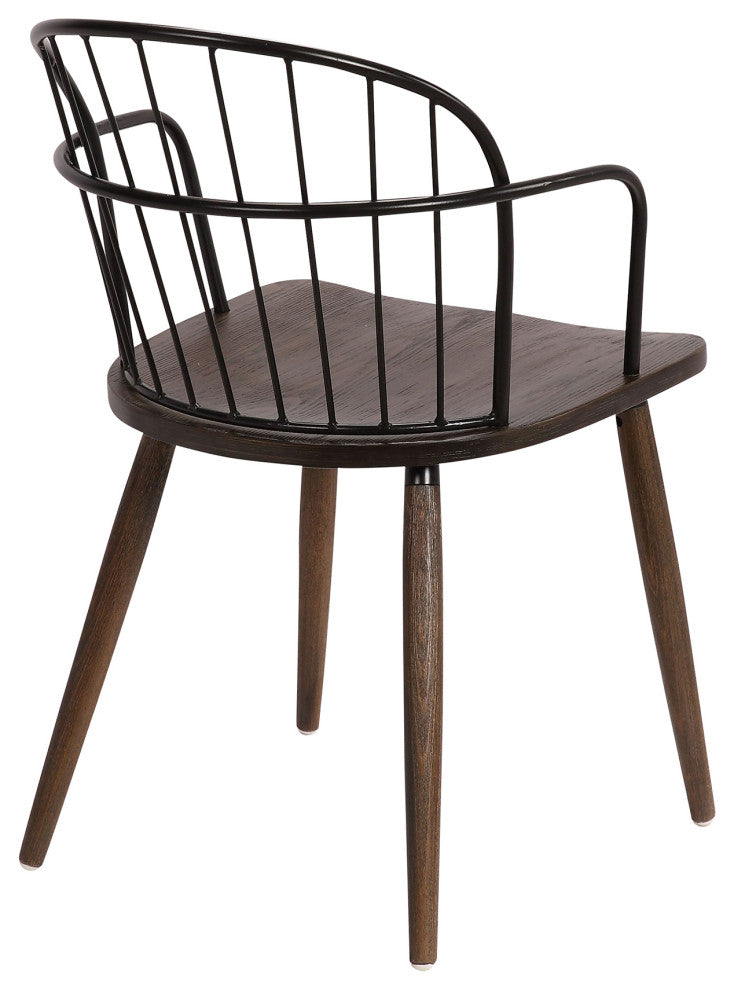 Bradley Steel Framed Side Chair in Black Powder Coated Finish