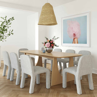 Georgia Chenille Dining Chair, Light Gray