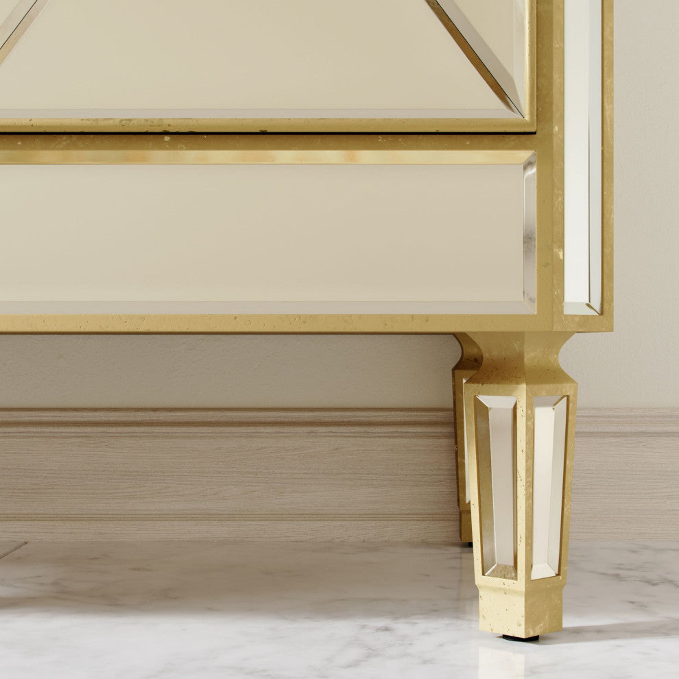 The Calista Bathroom Vanity, Gold, 32", Single Sink, Freestanding