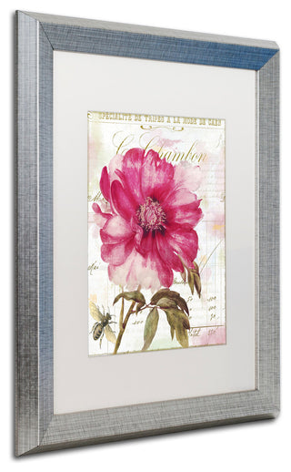 Color Bakery 'Pink Peony' Matted Framed Art, Silver Frame, White Mat, 16x20