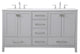 Grey 60" Double Sink Bathroom Vanity