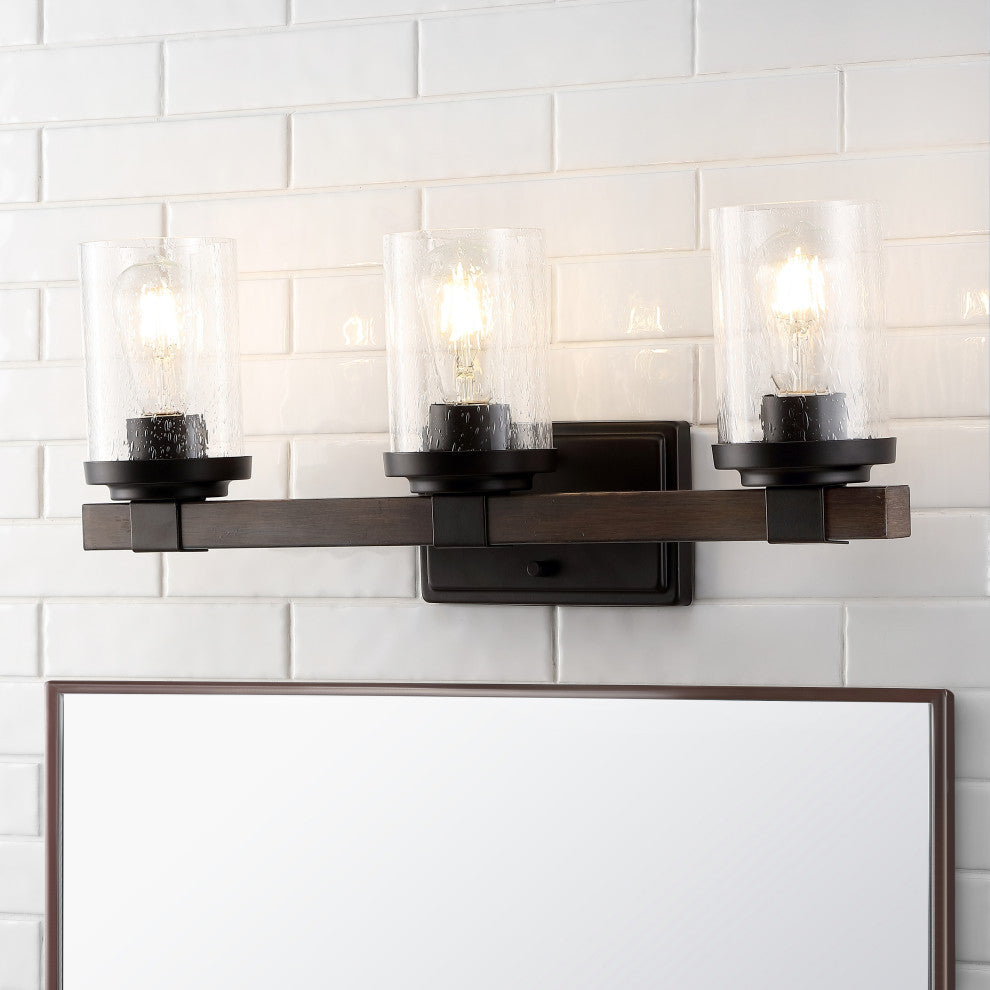 Bungalow Iron LED Vanity Light, Oil Rubbed Bronze, 3 Bulb
