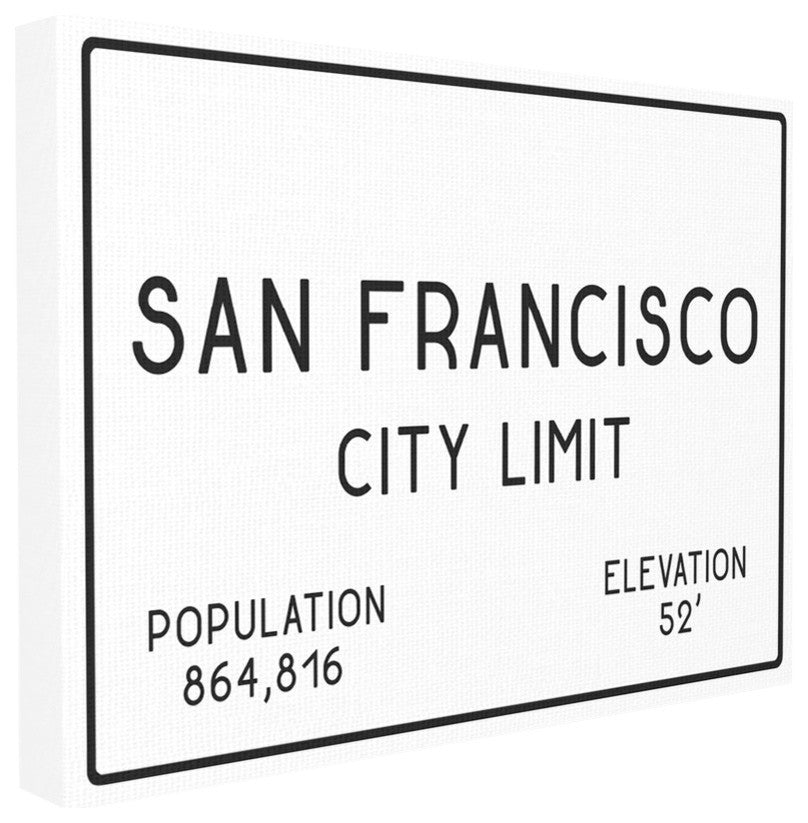San Francisco City Limit, 16"x20", Stretched Canvas Wall Art