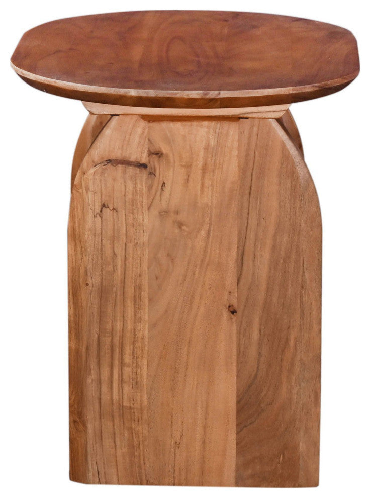 Kenzo Acacia Side Table, Pecan