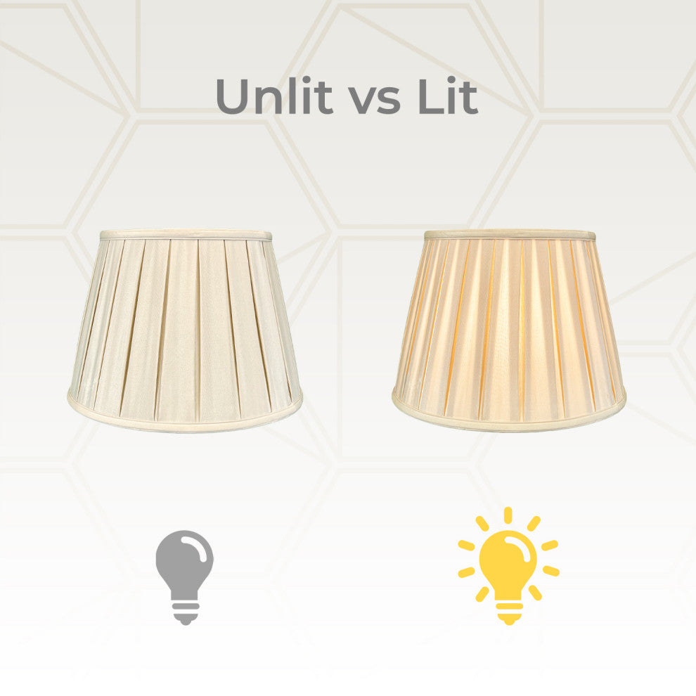 Royal Designs Empire English Pleat Lamp Shade, Beige, 11x18x12, Single