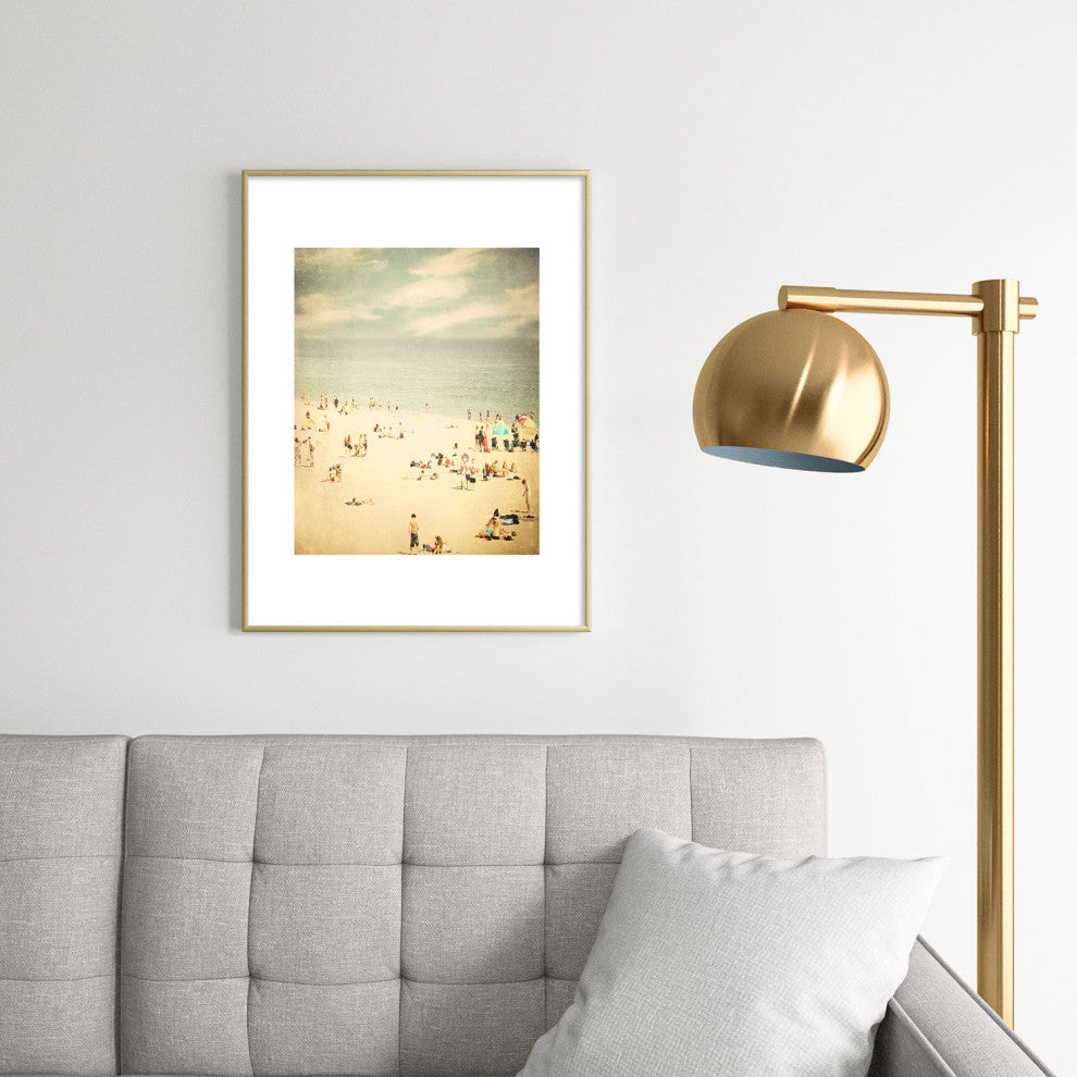 Shannon Clark Vintage Beach Metal Framed Art Print