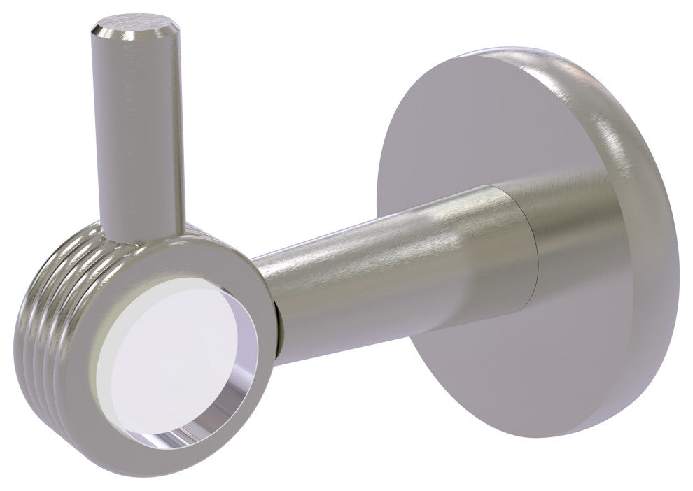 Clearview Robe Hook with Groovy Accents, Satin Nickel