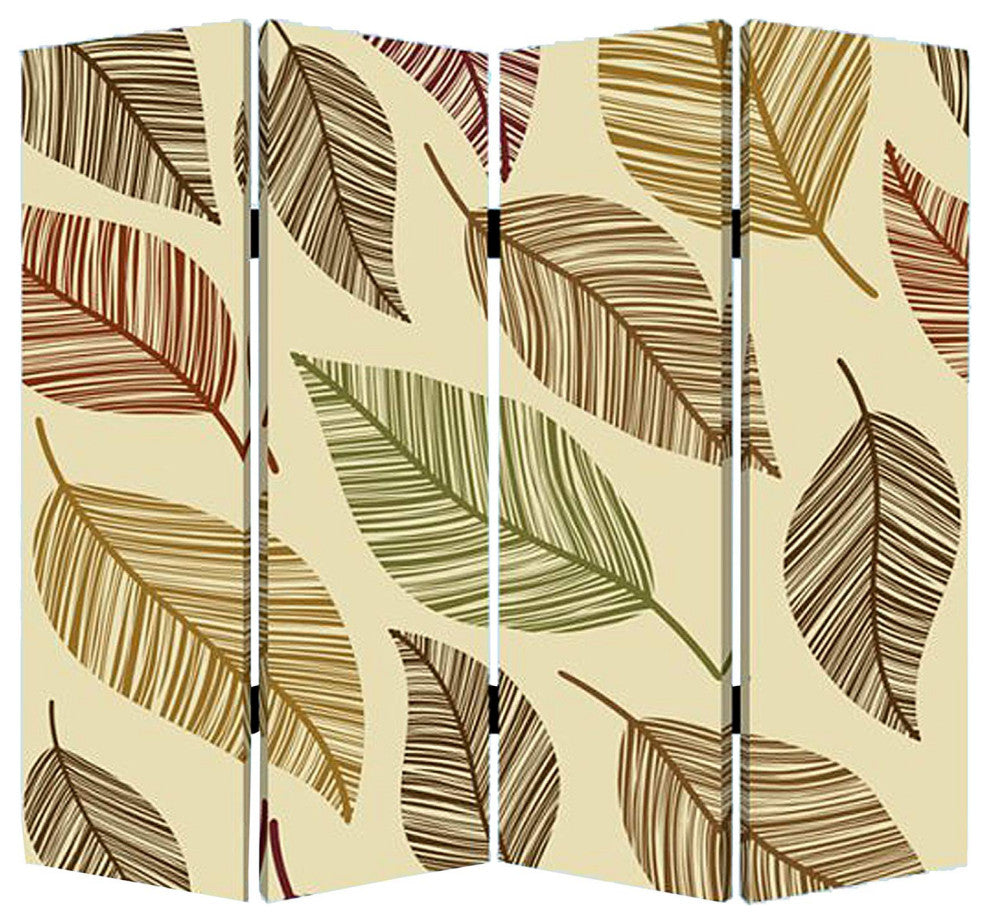 84 X 84 Multi Color Wood Canvas Perpetual Leaf  Screen