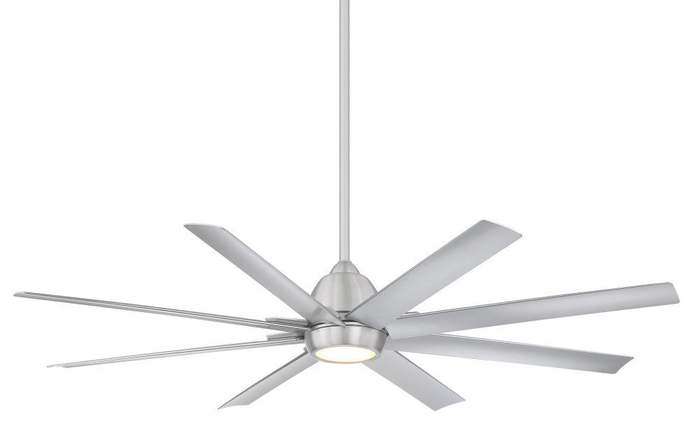 Mocha XL Indoor/Outdoor 8-Blade Smart Ceiling Fan 66" Brushed Aluminum With Kit