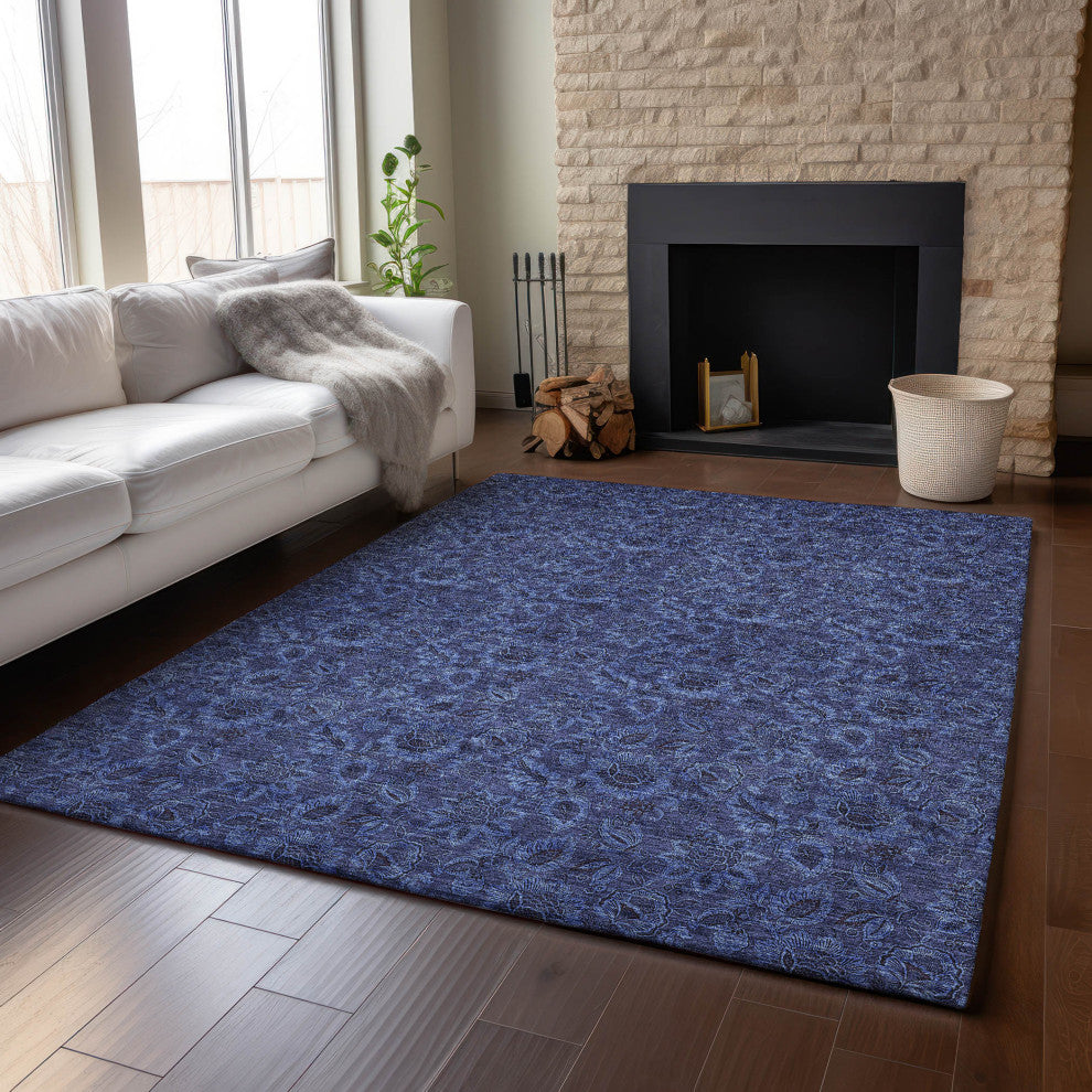 Premium Machine Washable Mayfield AMF661 Navy 2'6" x 3'10" Rug