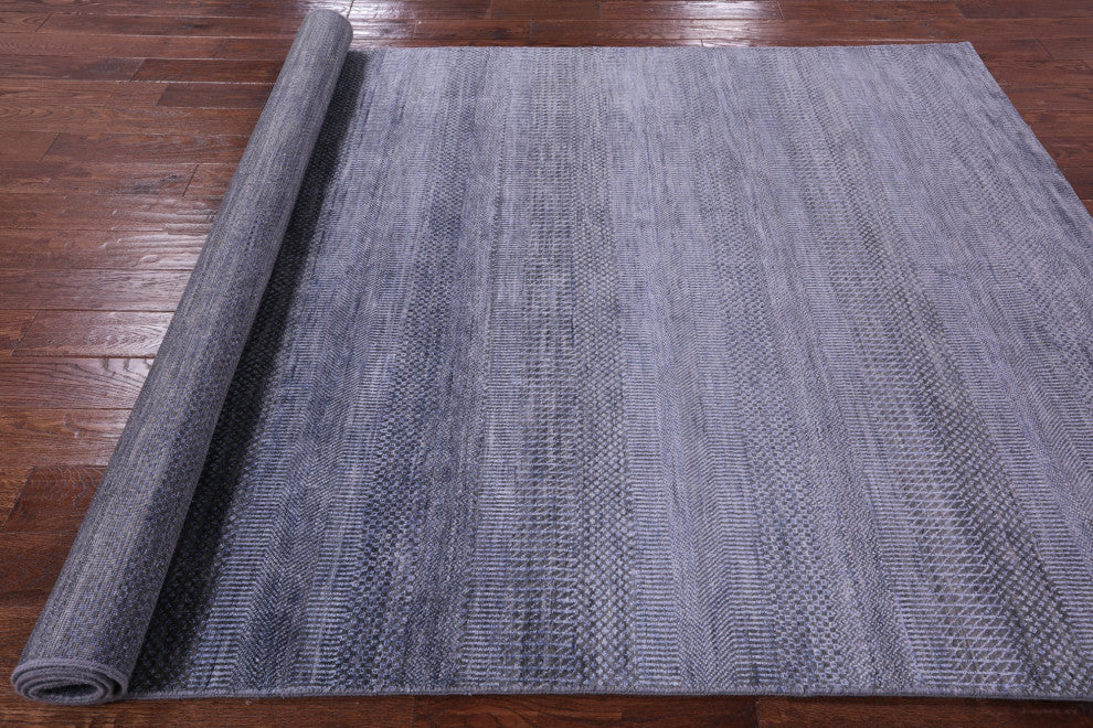 6' 1" X 9' 9" Wool and Silk Hand-Knotted Savannah Grass Rug Q11928