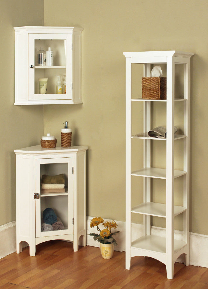 Wooden Bathroom 5-Tier Linen Storage Cabinet
