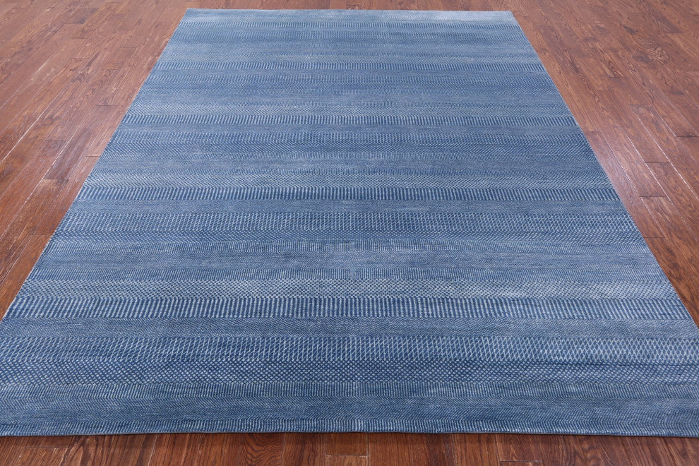 8' 2" X 10' 0" Savannah Grass Hand Knotted Wool and Silk Rug Q11433