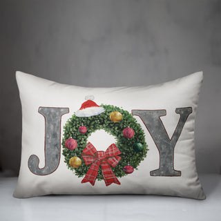 Joy Wreath 20x14 Indoor/Outdoor Pillow