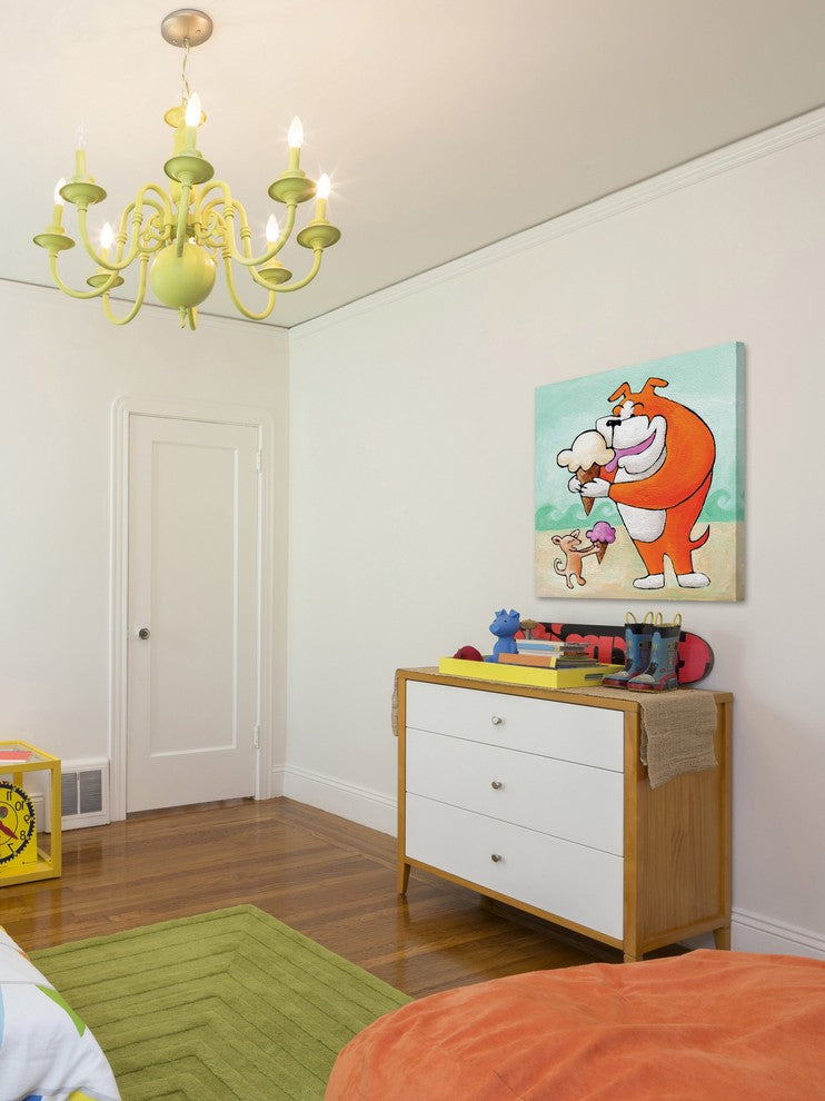 Marmont Hill, "Give a Dog a Cone" by Janet Nelson Print on Wrapped Canvas, 40x40