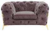Divani Casa Sheila Modern Silver Fabric Chair