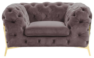 Divani Casa Sheila Modern Silver Fabric Chair