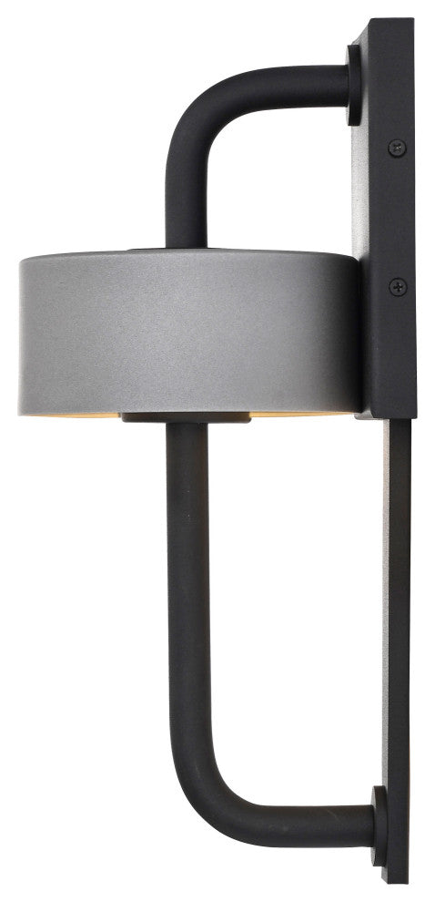 Overtop 10W LED Medium Wall Lantern, Matte Black/Silver