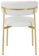 Lupita Vegan Leather Dining Chair, Set of 2, White, Brushed Gold Finish