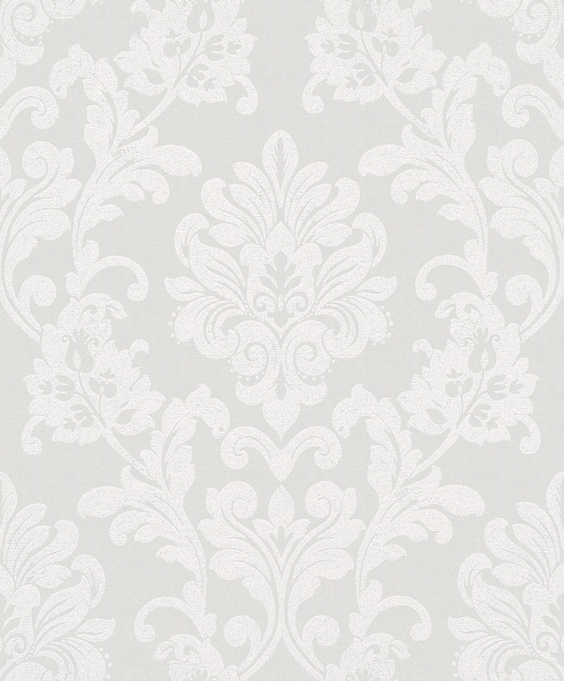 Baroque Textured Wallpaper Featuring Floral Ornaments, 82091